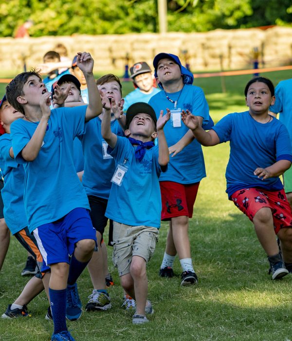 Scouts catching a football